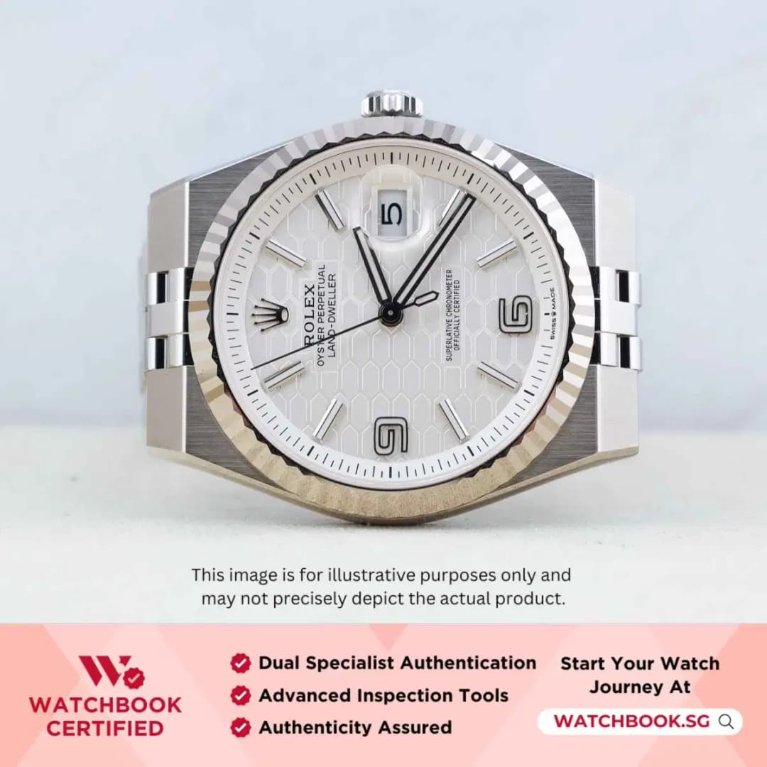 Rolex Land Dweller 127334 White Honeycomb Motif Flat Jubilee