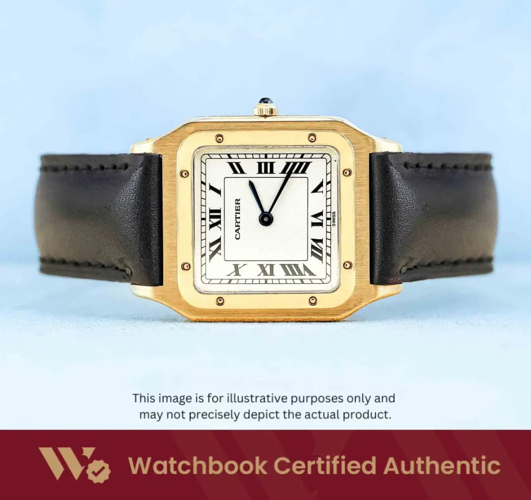 Cartier Santos Dumont Extra Flat 821054 White w Black Roman