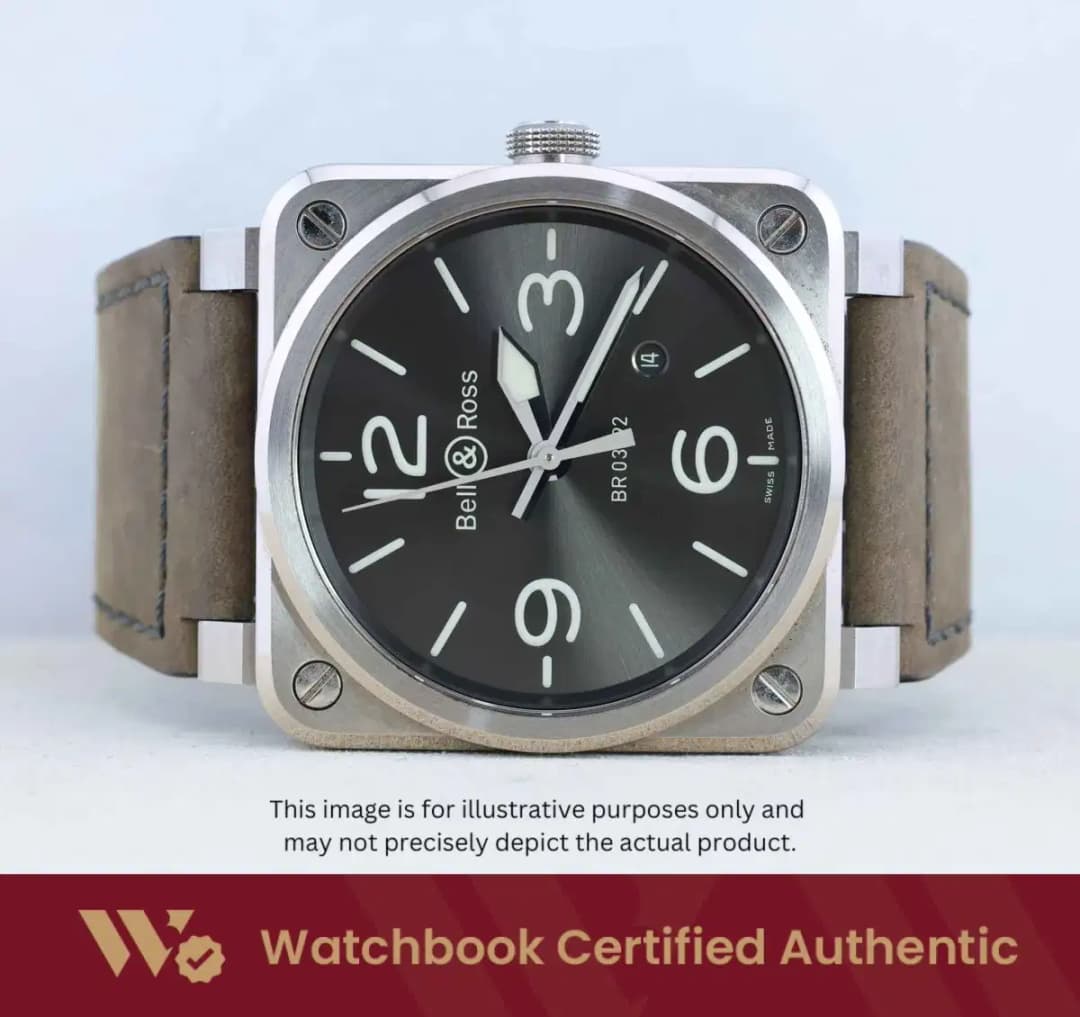 Bell & Ross Grey Lum BR0392-GC3-ST/SCA Sunburst anthracite gray w 3,6,9,12 Arabic