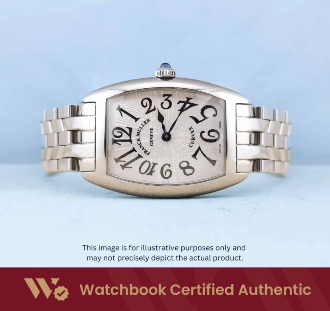 Franck Muller Curvex 1752 QZ O AC Silver White w Black Arabic