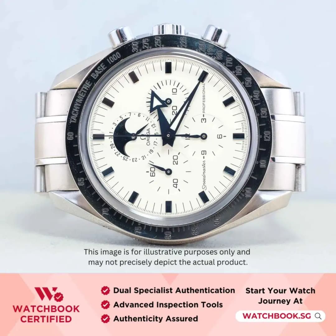 Omega Speedmaster 3575.20.00 White w Chronograph & Moonphase