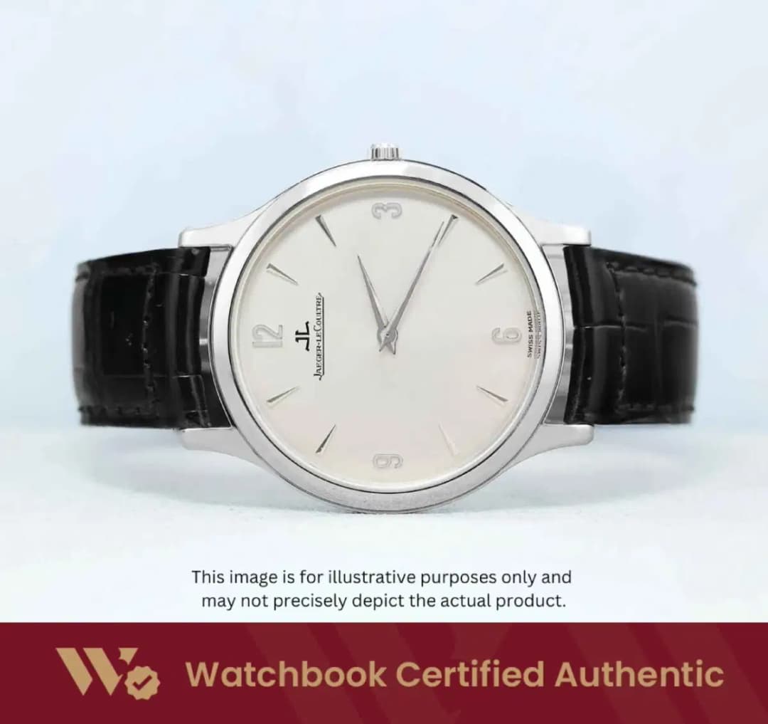 Jaeger LeCoultre JLC Master Ultra Thin 145.8.79.S Silver w 3,6,9,12 Arabic