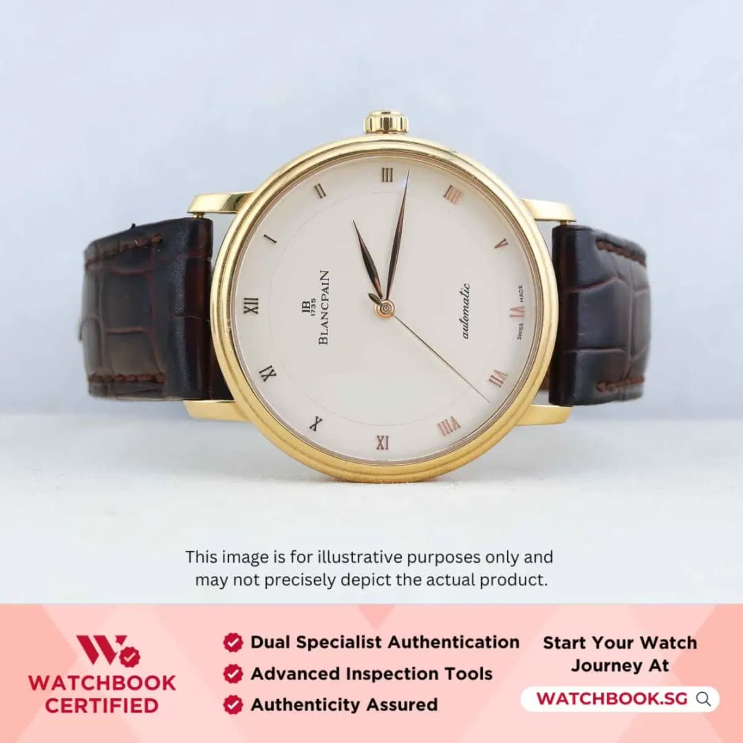 Blancpain Villeret 1151-1418-55 White w Gold Roman