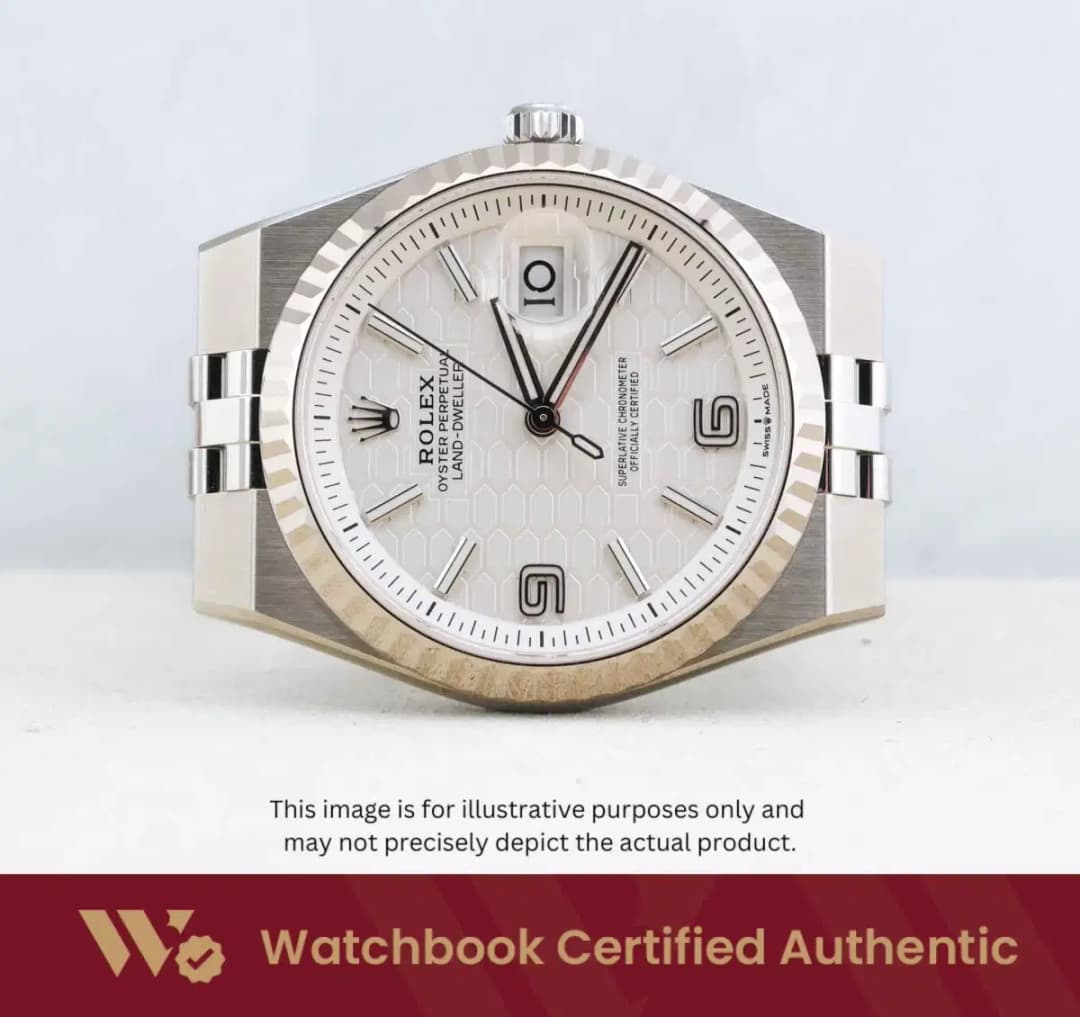 Rolex Land Dweller 127234 White Honeycomb Motif Flat Jubilee