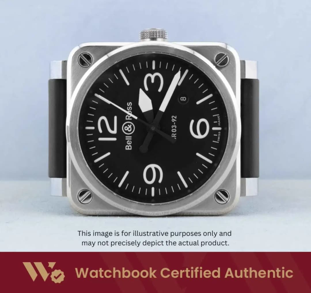 Bell & Ross BR03 BR03-92 STL Black w White Numeral