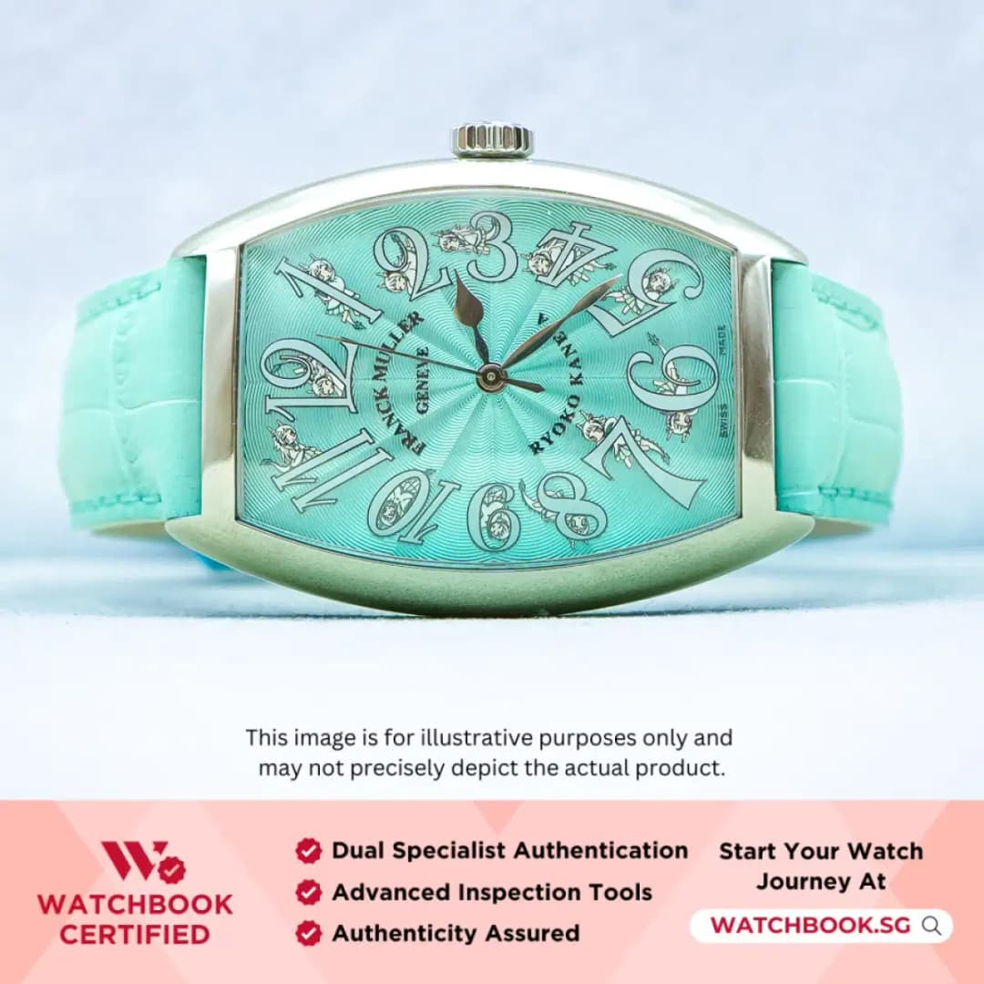 Franck Muller Cintrée Curvex Ryoko Kaneta Dragon Limited Edition 5850 SC RYOKO KANETA LTD AC BLC TU Turquoise Stamped Guilloche w Sun Pattern