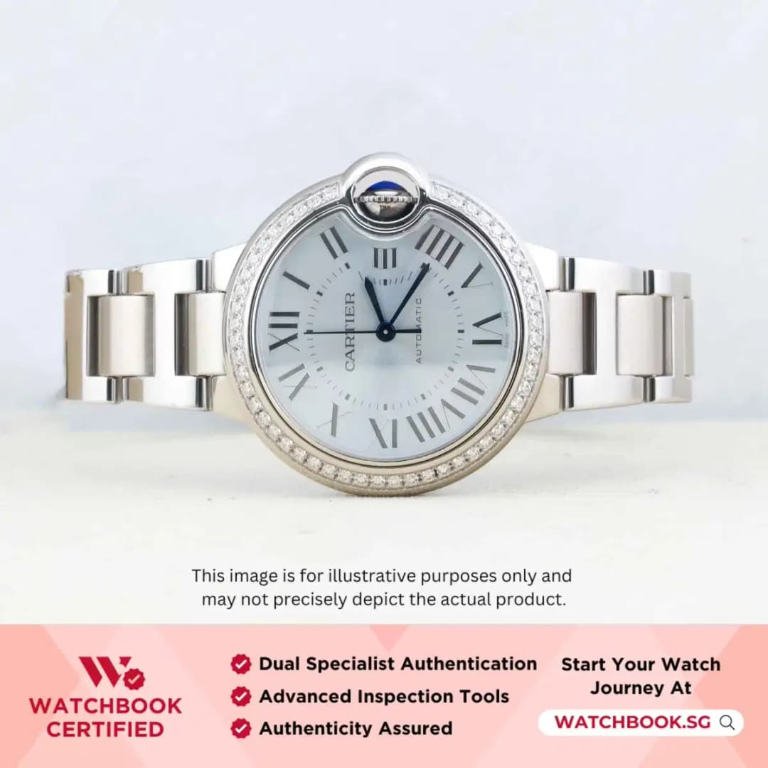 Cartier Ballon Bleu W4BB0028 Blue Silvered Sunray-brushed w Roman
