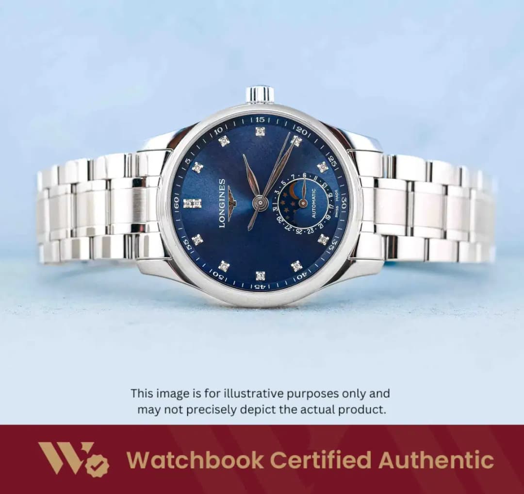 Longines Master Collection Moonohase L2.409.4.97.6 Blue w 12 Top Wesselton VS-SI diamonds
