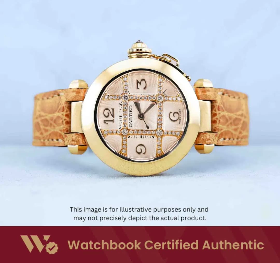 Cartier Pasha de Cartier WJ116056 Silvered Guilloché Opaline w 3,6,9,12 Arabic