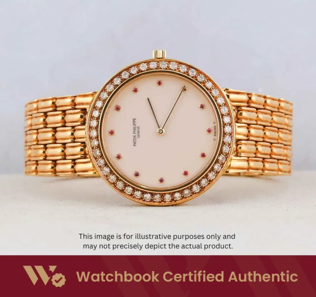 Patek Philippe Calatrava 3914/1 Ivory w 12 Point Diamonds