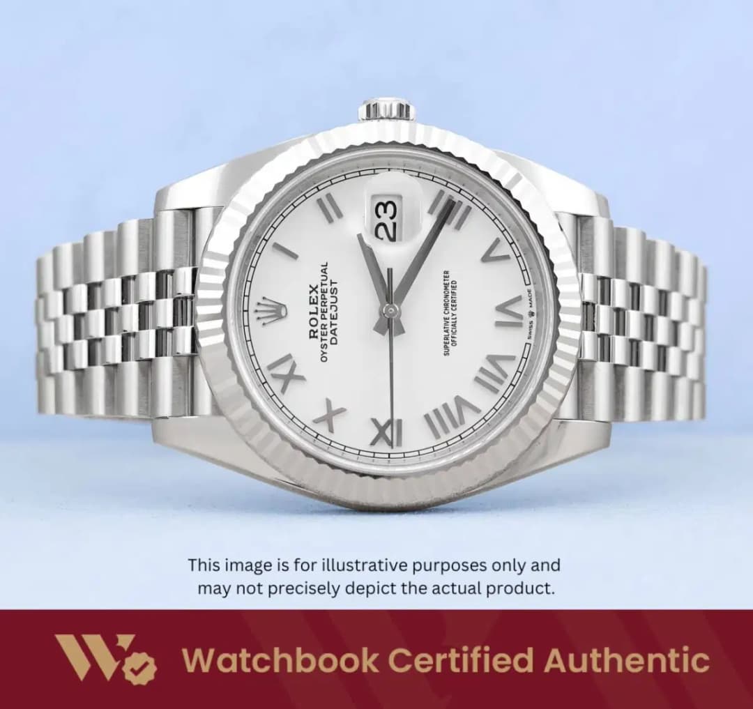Roman Matrials Rolex Datejust 126334 White w Roman Numerals Jubilee Singapore | Watchbook